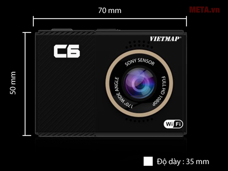 Kích thước thật của camera hành trình VietMap C6