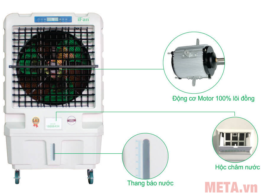 Có chế độ ion khử mùi Quạt hơi nước