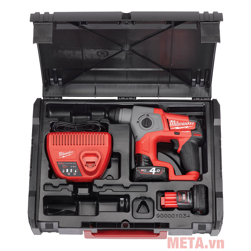 Máy khoan bê tông dùng pin Milwaukee 12V M12 CH-402C (Set 4Ah)