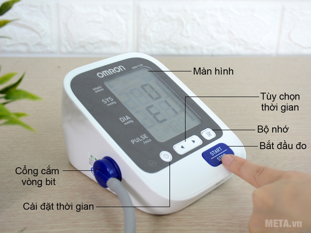 Cấu tạo máy đo huyết áp bắp tay tự động HEM-7130