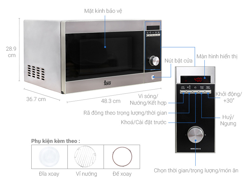 Cấu tạo của lò vi sóng Teka MWE 210G