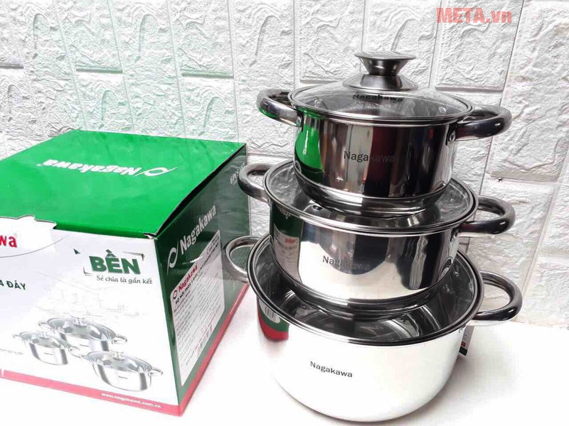 Đáy nồi dày 4 lớp có khả năng truyền nhiệt cao Bộ nồi 4 lớp