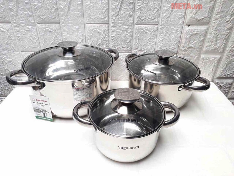 Vung kính thiết kế cao cấp, chịu nhiệt cao Nồi inox