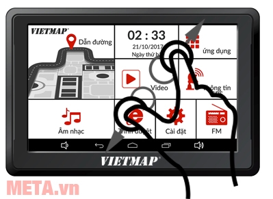 Màn hình Vietmap B50 cảm ứng đa điểm, độ nhạy cao
