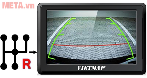 Thiết bị dẫn đường Vietmap B50 kết nối camera lùi, tự động hiển thị hình ảnh khi cài số R trong ô tô