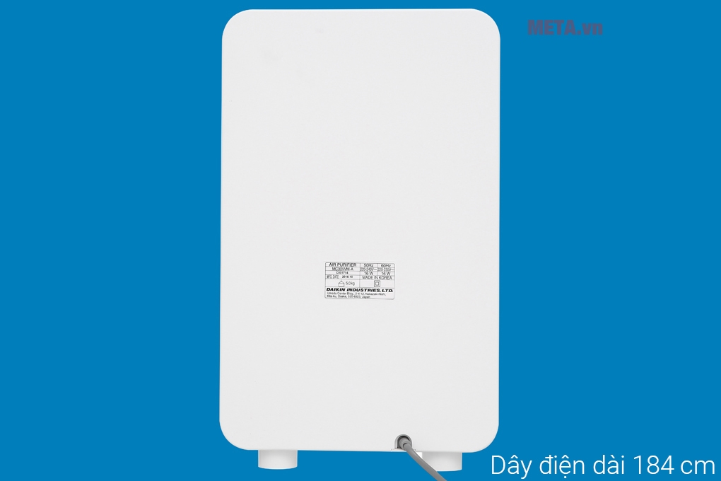 Máy lọc không khí Daikin MC30VVM-A có dây điện dài được bọc cao su siêu bền.