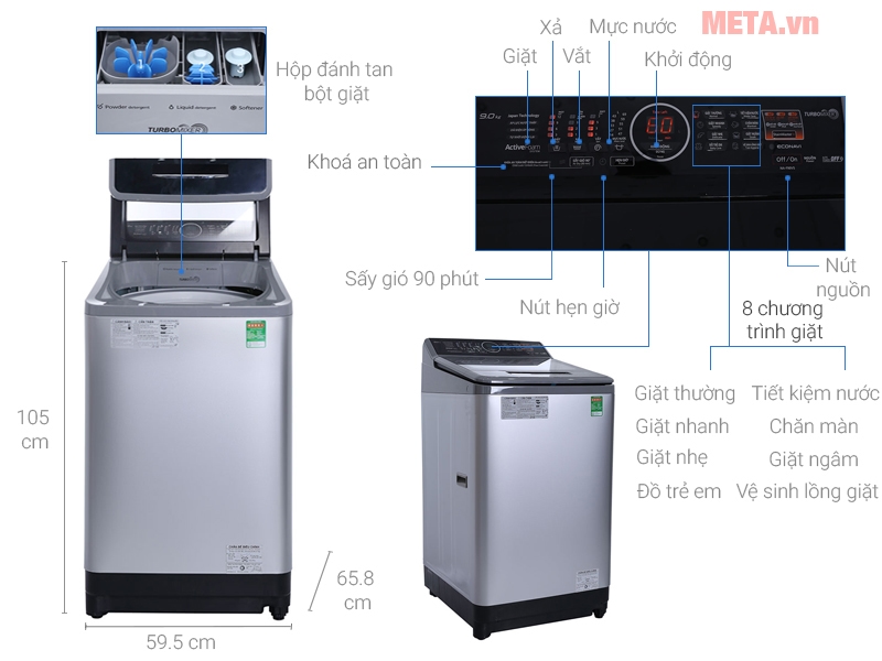 Máy giặt cửa trên Panasonic