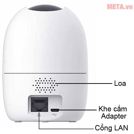 Khe cắm mạng LAN và khe cắm thẻ nhớ phía sau Imou IPC-A22EP-G-V2