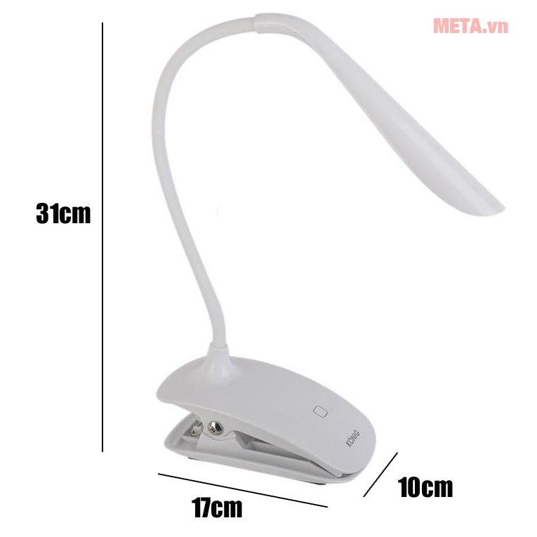 Kích thước đèn sạc đọc sách Konig KN15 nhỏ gọn