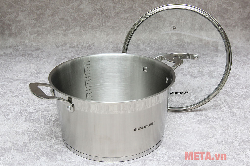 Nồi inox vung kính