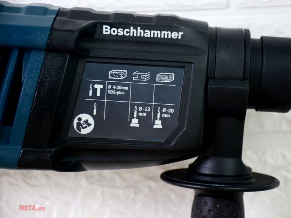 Máy khoan búa Bosch GBH 2-20RE có hộp nhựa đựng bảo quản máy.