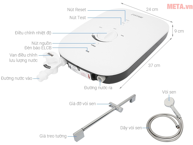 Tổng quan máy nước nóng trực tiếp Ferroli Divo SSN 4.5S