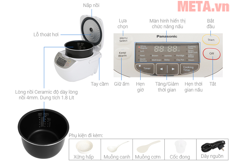 Nồi cơm điện tử Panasonic 