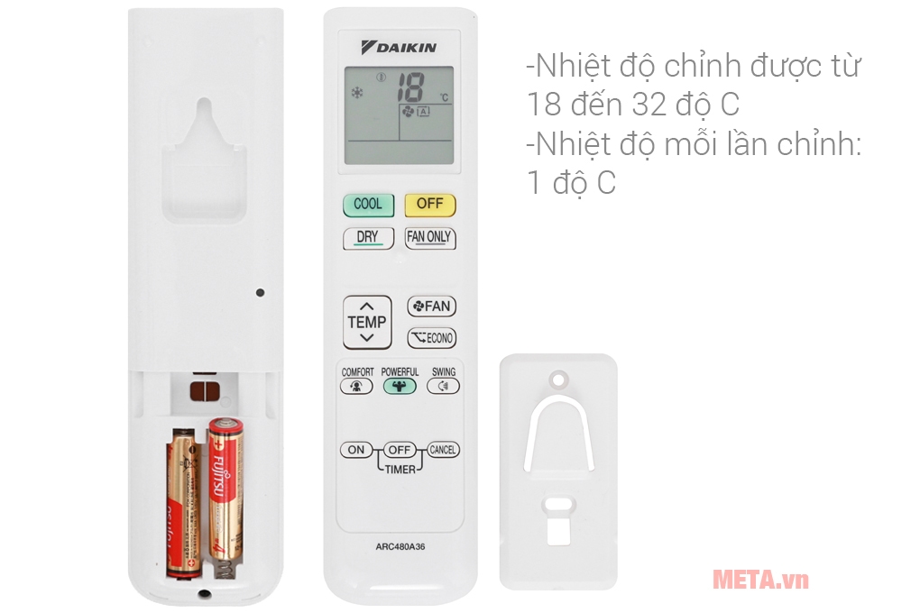 Điều khiển từ xa đi kèm điều hòa