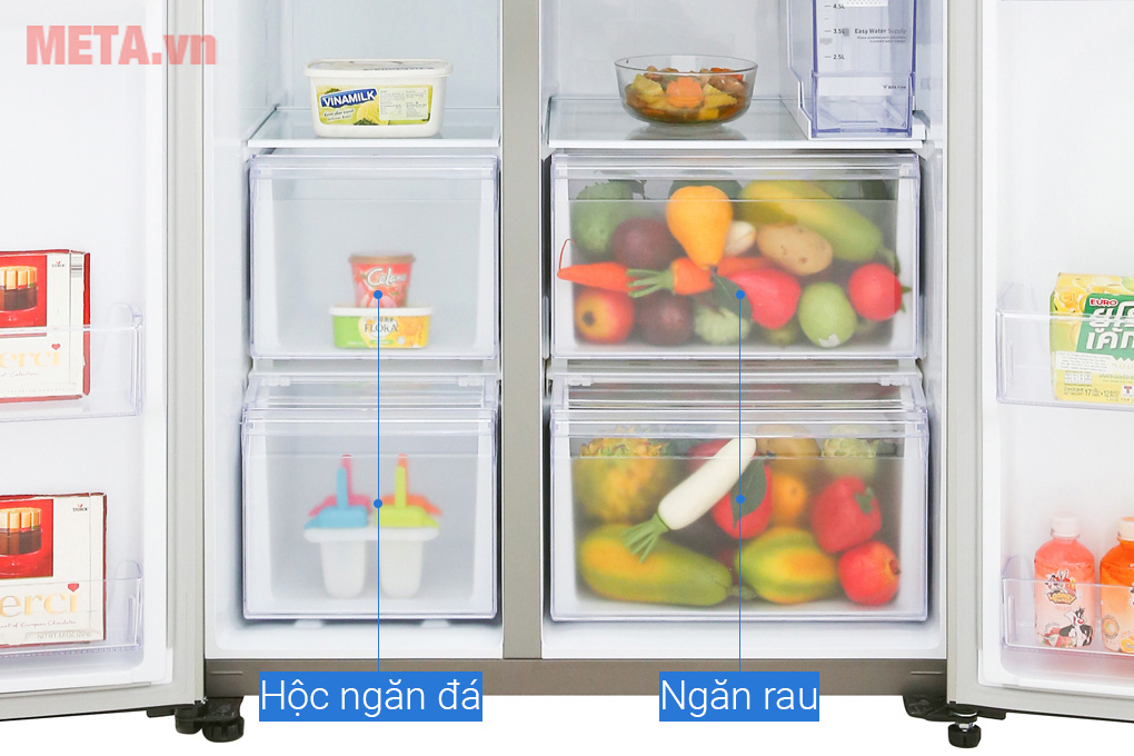 Tủ lạnh side by side Samsung inverter RS64R5101SL/SV (617 lít)