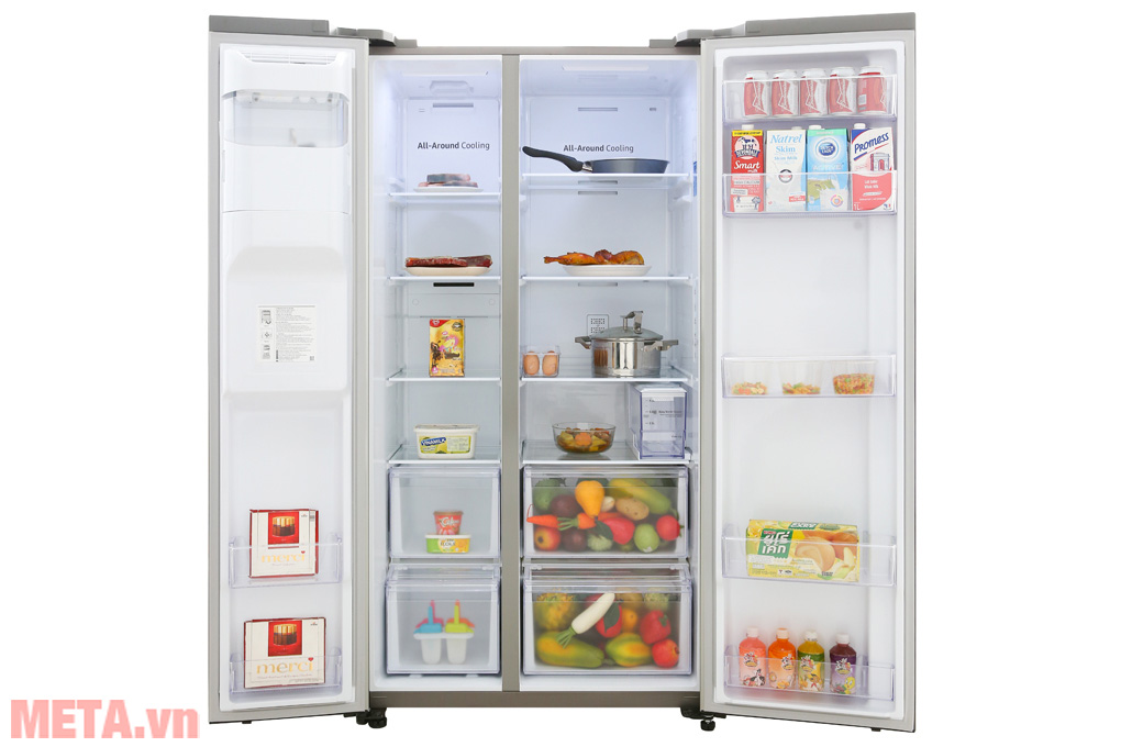 Tủ lạnh side by side Samsung inverter RS64R5101SL/SV (617 lít)