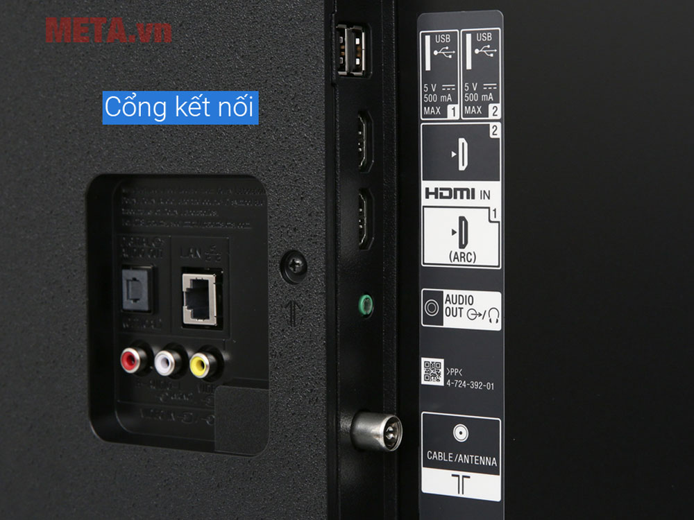tivi Sony 43W660G trang bị nhiều cổng kết nối