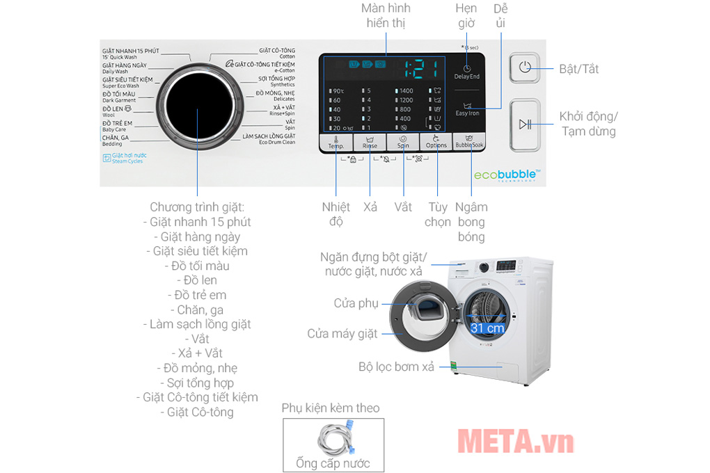 Máy giặt lồng ngang Samsung inverter WW10K54E0UW/SV 10kg