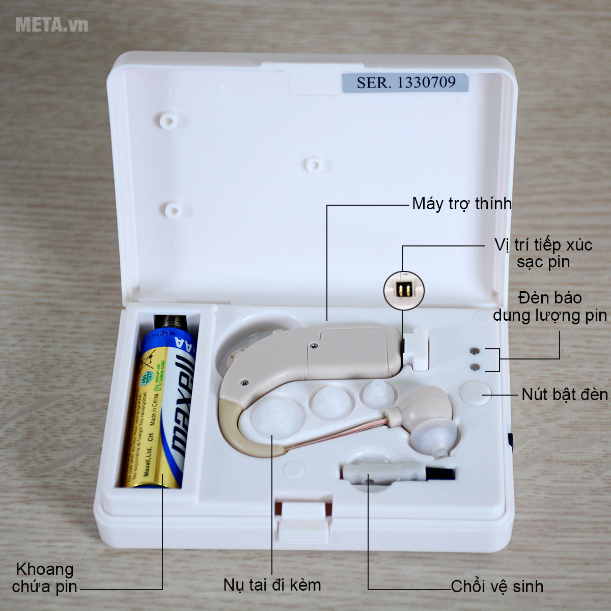 Cấu tạo máy trợ thính không dây Mimitakara UP-64K Cấu tạo máy trợ thính không dây Mimitakara UP-64K