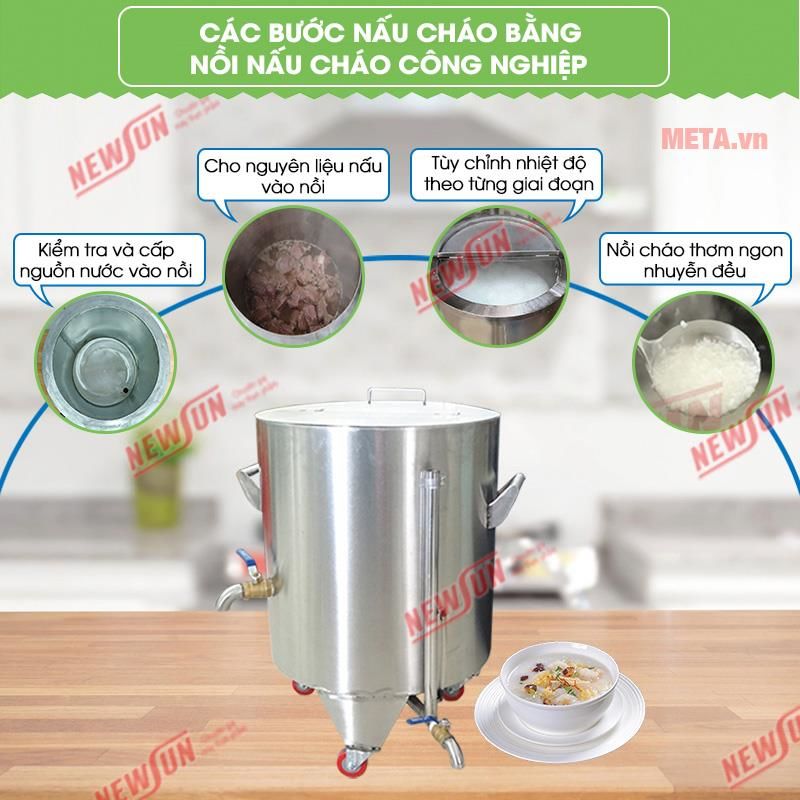 Nồi nấu cháo công nghiệp 150 lít