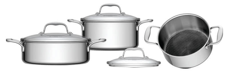 Bộ nồi 3 chiếc sử dụng được cho mọi loại bếp