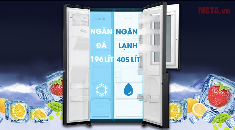 Tủ lạnh LG GR X247MC có dung tích 601 lít