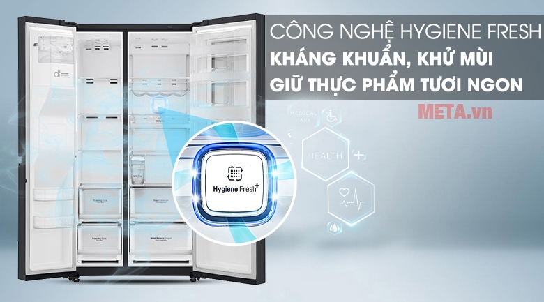 Tủ lạnh LG GR X247MC 601 lít tích hợp công nghệ Hygiene Fresh