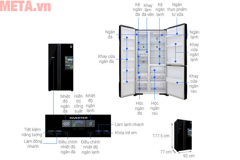 Cấu tạo của tủ lạnh Hitachi  