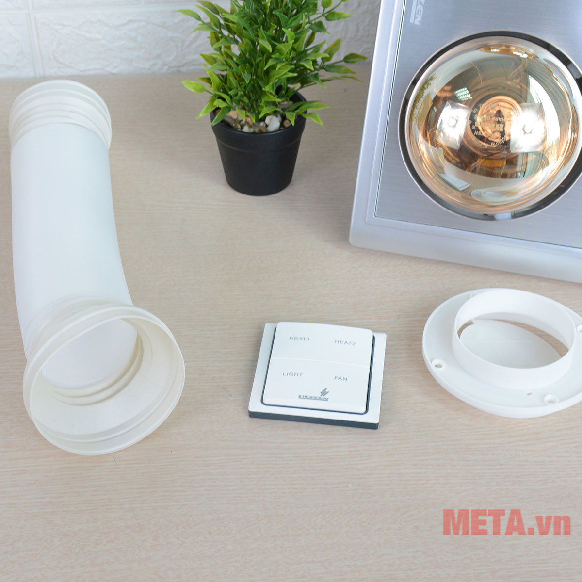 Đèn sưởi âm trần Heizen có điều khiển HE4B-R