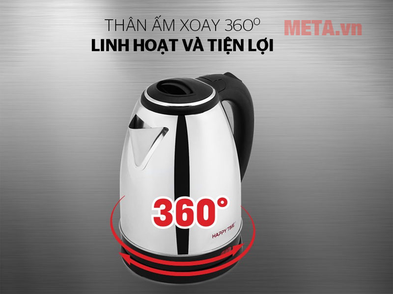 Chân đế tiếp điện xoay 360 độ thuận tiện cho việc đặt ấm