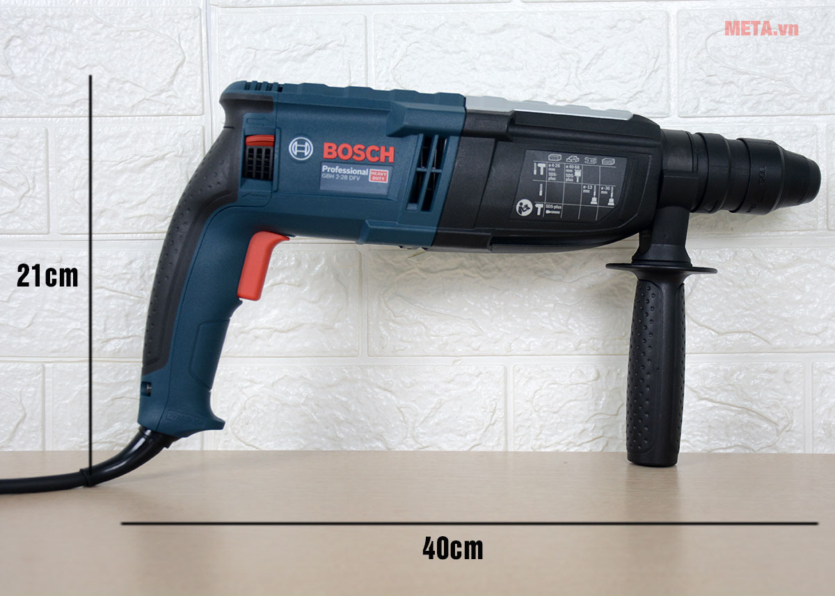 Kích thước máy khoan búa Bosch GBH 2-28 DFV