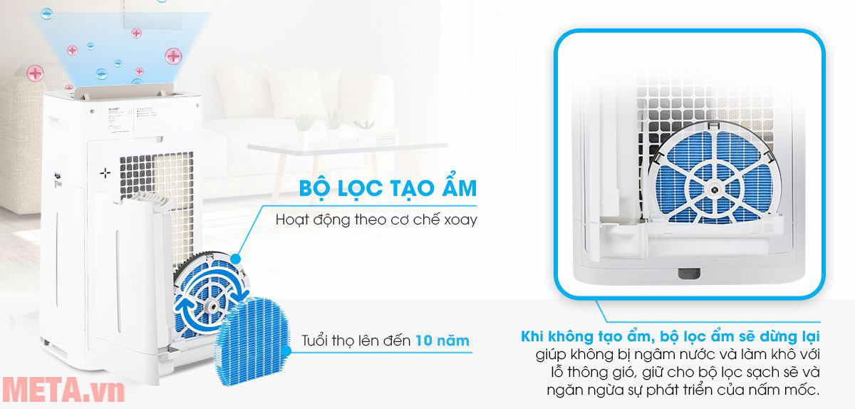 Máy lọc không khí Sharp có tạo ẩm