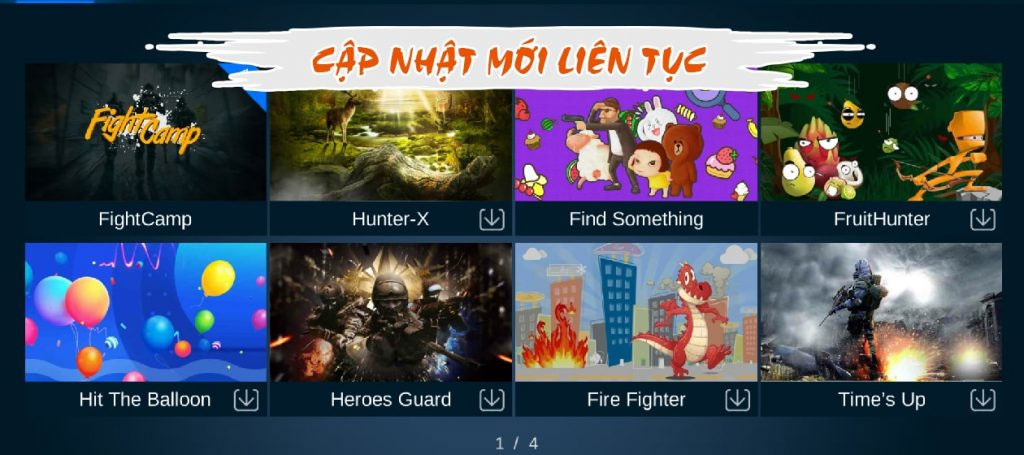 Liên tục cập nhập nhiều game thú vị