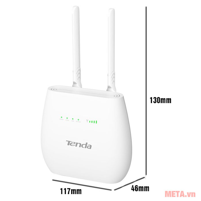 Kích thước thiết bị phát wifi 4G Tenda 4G680