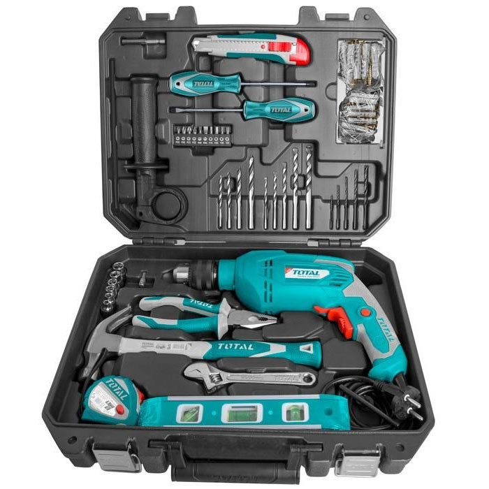 Bộ máy khoan búa 101 món Total THKTHP 1012E