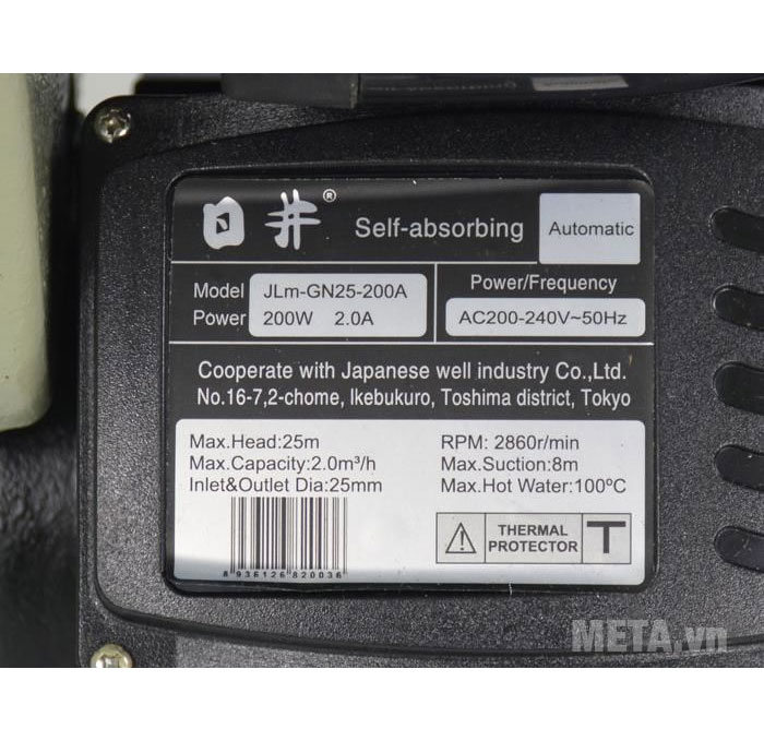 Máy bơm nước tăng áp tự động JLM 60-200A (JLM-GN25-200A) - 200W