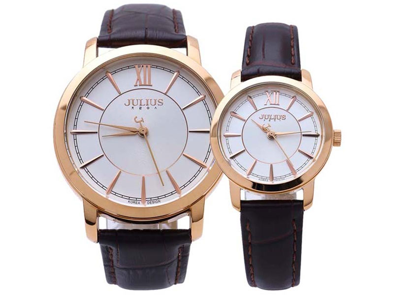 Đồng hồ cặp Hàn Quốc Julius JA-808 dây da
