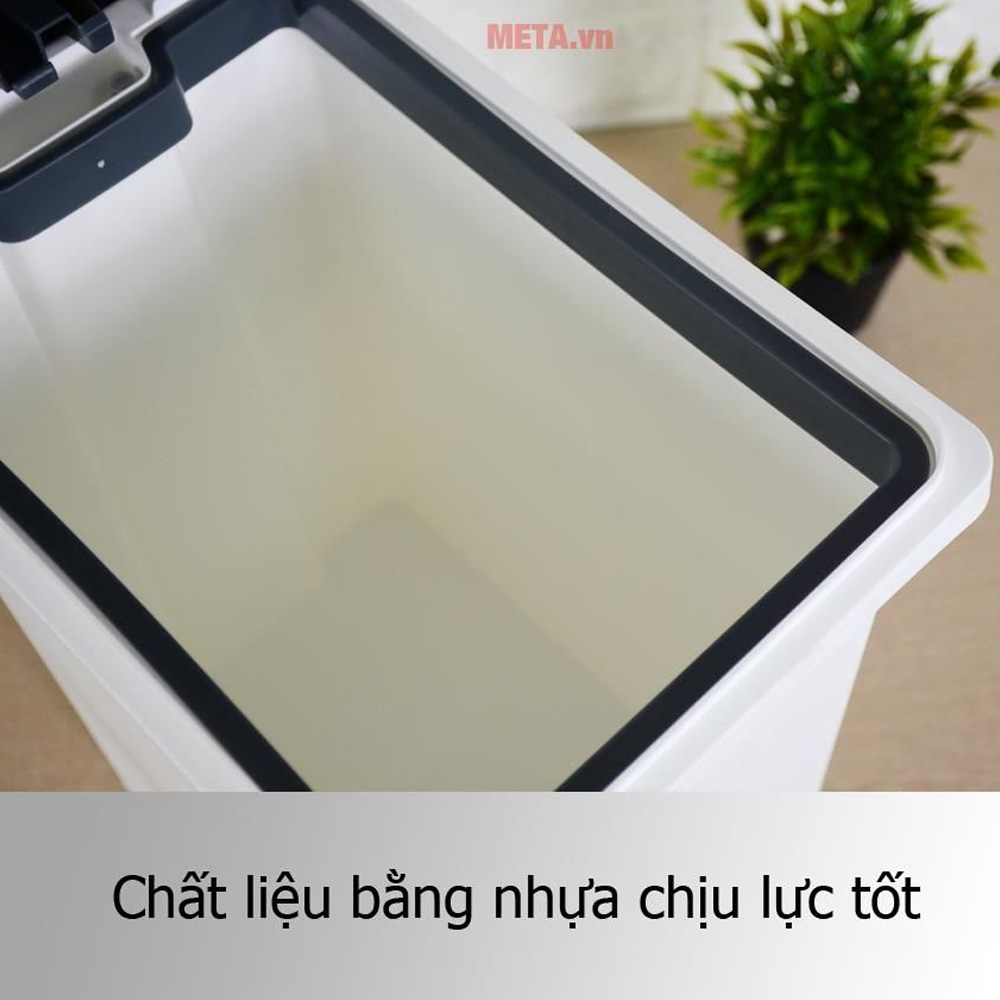 Thùng rác nhựa đạp dòng Compact Fitis PPS1-903 - 10L (trắng đen)