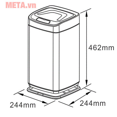 Kích thước thùng rác Xinda LJT2288-12L