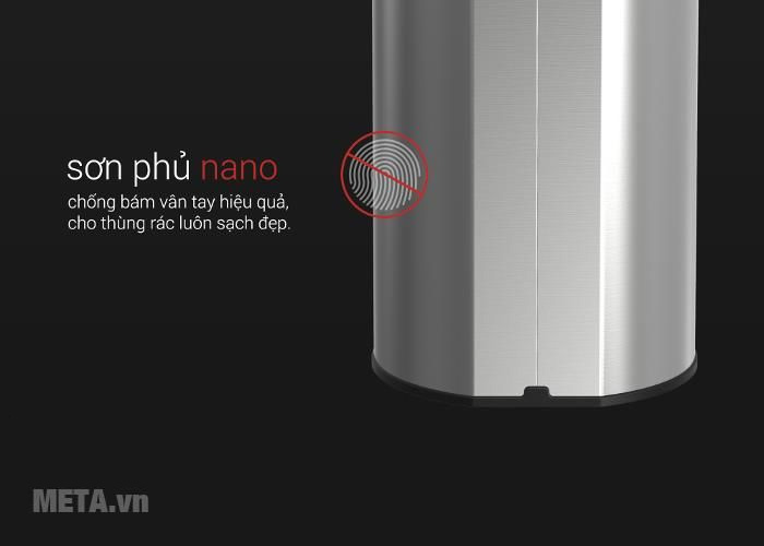 Thùng rác Inox nhấn tròn nhỏ Fitis RTS1-901 - 12L (bạc)