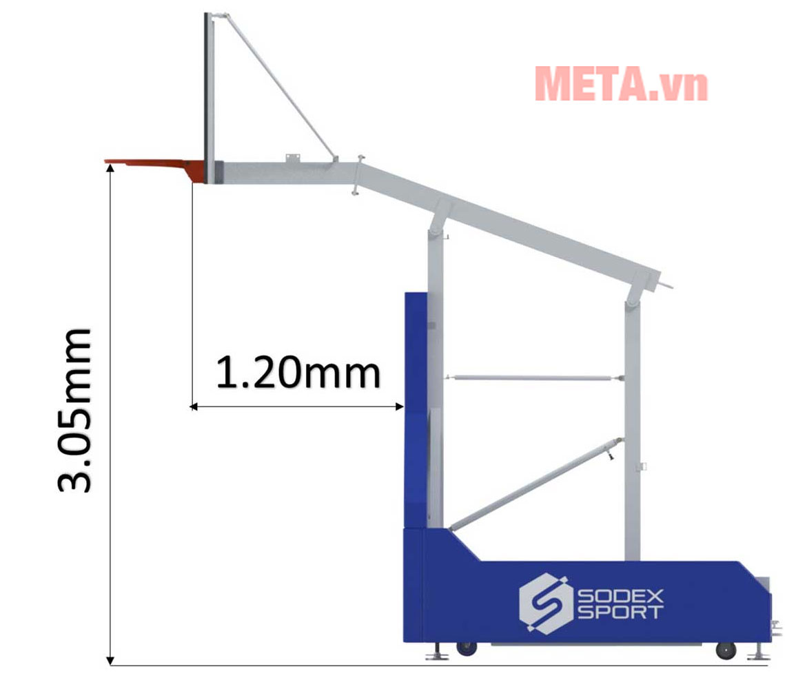 Kích thước của trụ, tầm vươn bảng rổ