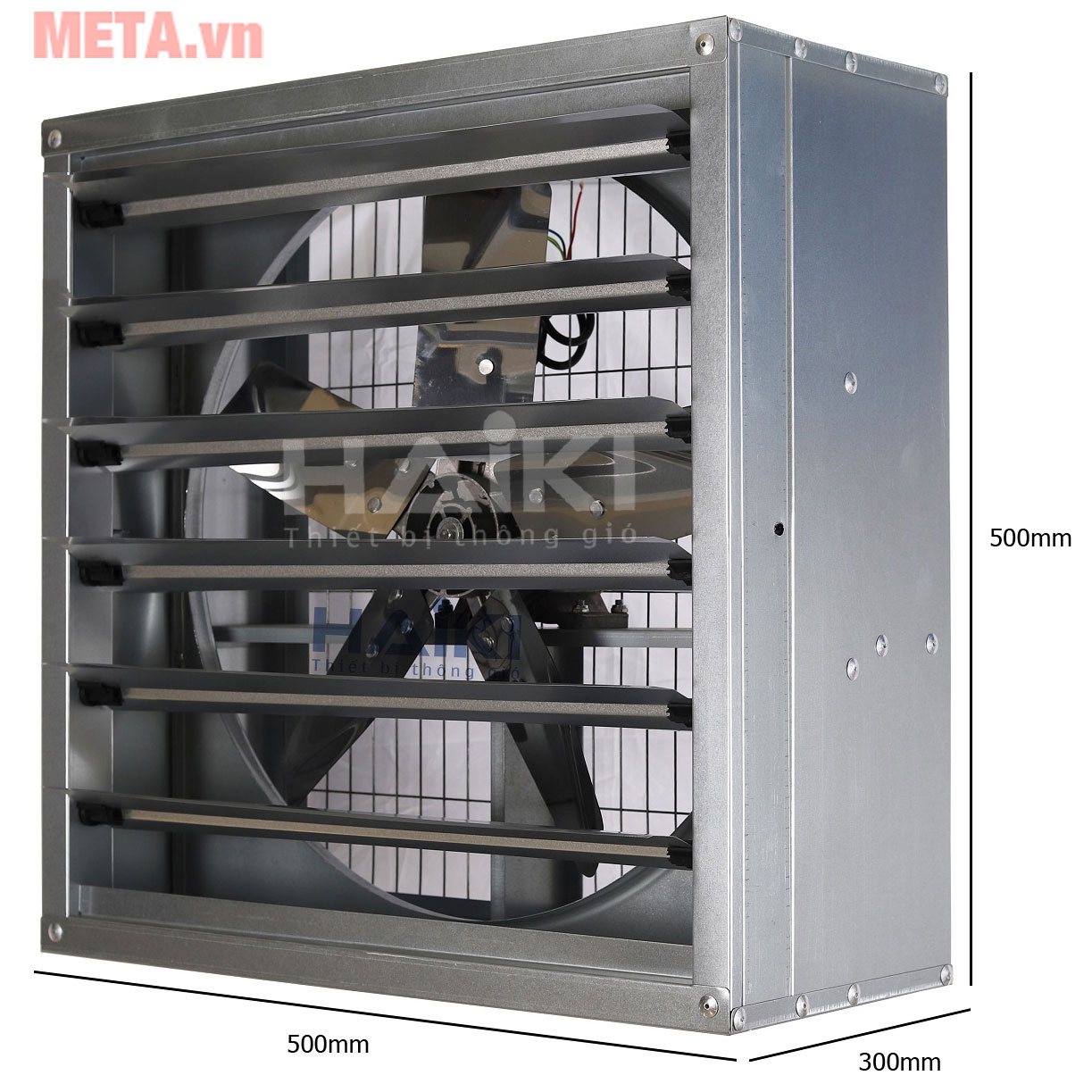 Kích thước của quạt hút công nghiệp 500x500 Haiki LF500