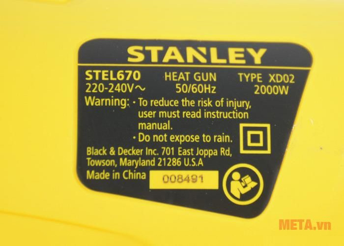Máy thổi hơi nóng Stanley Stel 670 2000W