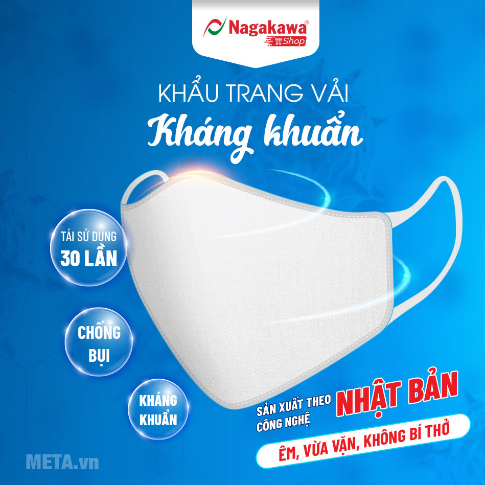 Khẩu trang vải kháng khuẩn Nagakawa