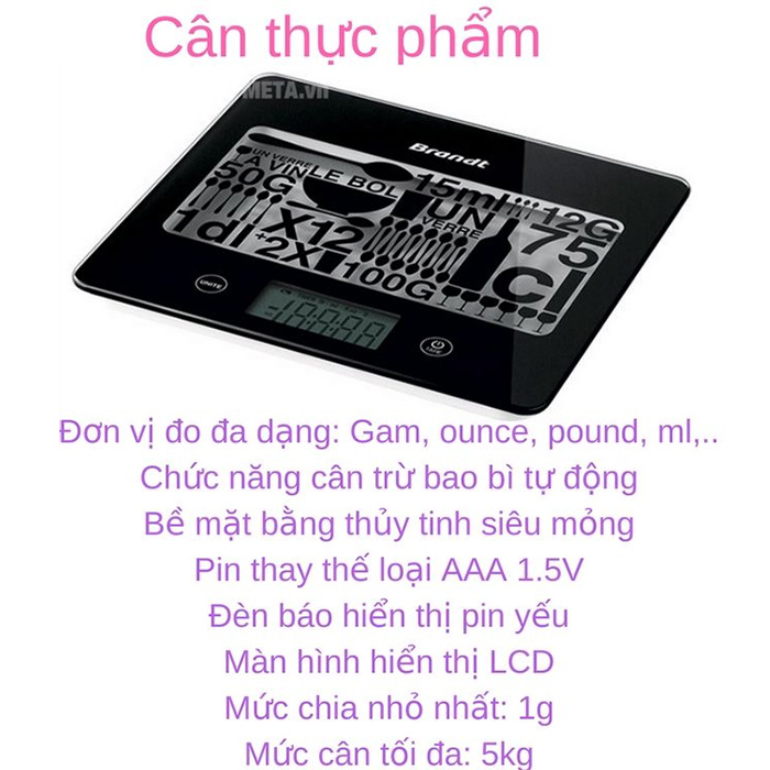 Cân thực phẩm Brandt BC52N