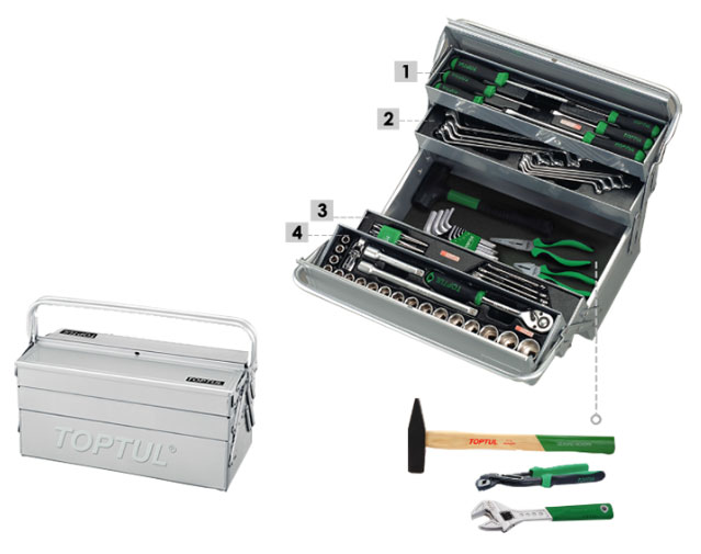 Bộ đồ nghề 65 chi tiết Toptul GCAZ0003