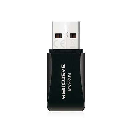 Bộ thu wifi không dây mini USB Adapter Mercusys MW300UM (300Mbps)