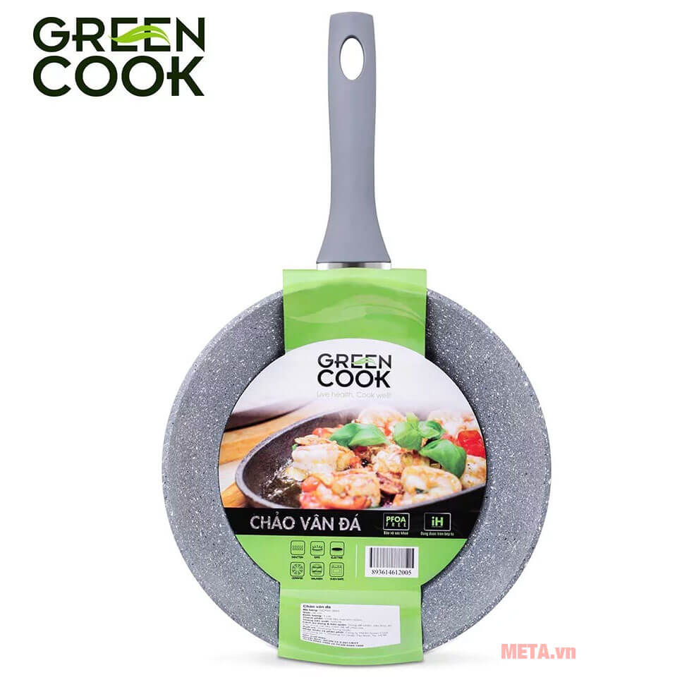 Chảo chống dính Green Cook GCP01-22IH có đường kính 26cm