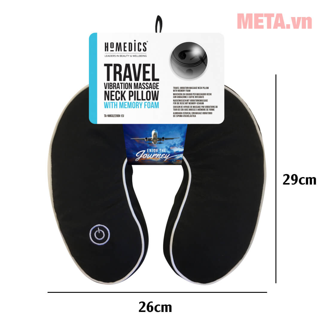 Gối massage chữ U HoMedics TA-NMSQ220BK-EU