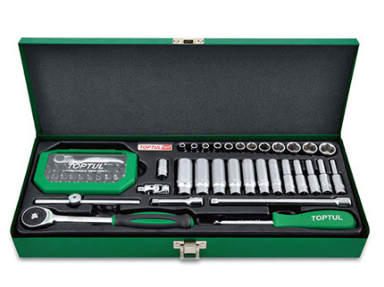 Bộ tuýp vặn ốc 1/4' 66 chi tiết Toptul GCAD6601